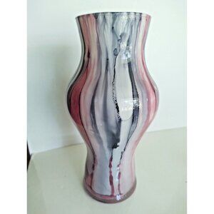 Vintage Italian Fraterri Hand Blown Multicolor Glass vase 10 1/2" 1970's